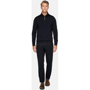 Boggi, Maglia Mezza Zip Navy In Lana Merino, Uomo, Navy, Taglia: L
