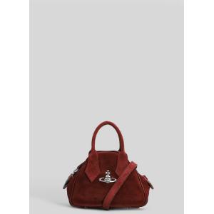 Borsa a spalla Yasmine mini in pelle e camoscio Bordeaux