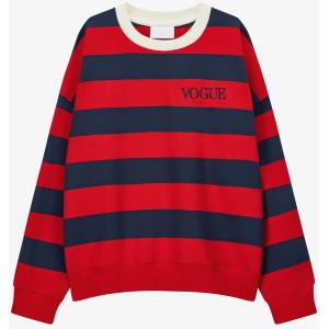 Felpa VOGUE Stripes Edition a righe rosse e blu navy