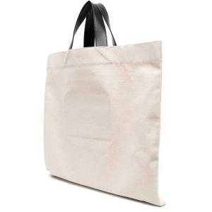 Borsa Tote In Lino Con Stampa Logo Jil Sander Bianco Taglia onesize Jil Sander Taglia onesize