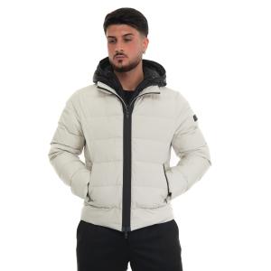 Fay Giubbino con cappuccio Bianco-nero Poliestere Uomo