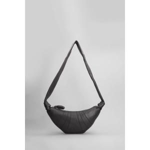 Borsa a spalla Small croissant in Pelle Marrone