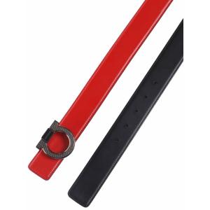 Cintura Gancini In Vitello Ferragamo Rosso Taglia 100 Ferragamo  Taglia 100