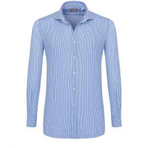 Camicia trendy rigata blu e bianca francese