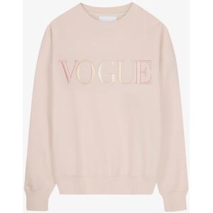 Felpa VOGUE Whites rosa pesca con logo ricamato colorato