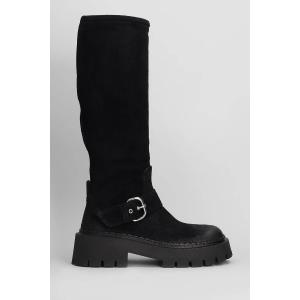 Stivali tacco basso Rust 101 in Camoscio Nero