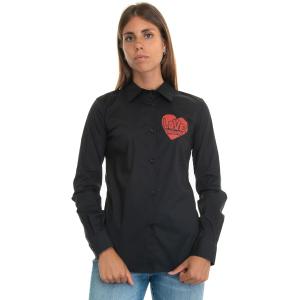 Love Moschino Camicia classica da donna Nero Cotone Donna