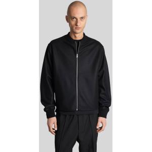 Giacca Bomber Sweatshirt x zip in Lana Nera