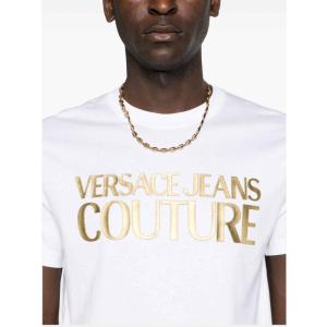 T-shirt In Cotone Con Logo Stampato Versace Jeans Couture Bianco Taglia L Versace Jeans Couture Taglia L