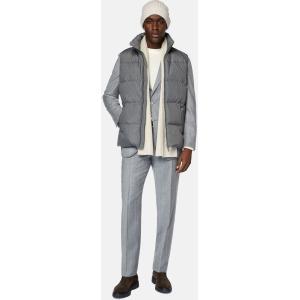 Boggi, Gilet In Tessuto Tecnico In Piuma D`oca, Uomo, Grigio, Taglia: L