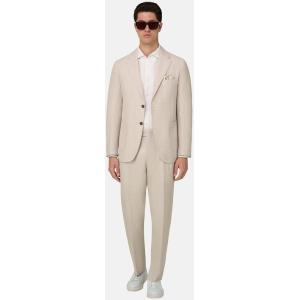 Boggi, Abito Pied De Poule In Lana Lino Seta, Uomo, Beige, Taglia: 46