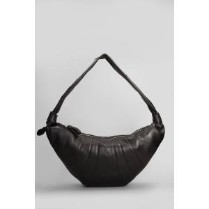 Borsa a spalla Large croissant in Pelle Marrone