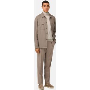 Boggi, Giacca Camicia Link In Flanella Di Lana, Uomo, Beige, Taglia: L