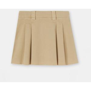 Aspesi Gonna A Pieghe In Gabardina Stretch Bambino, Beige
