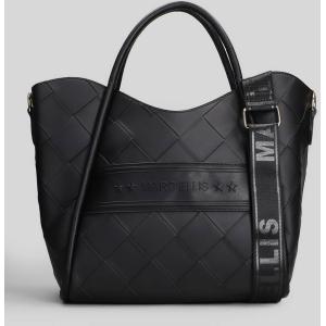 Tote Basket Plait in ecopelle Marrone