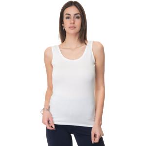 Maria Bellentani Canotta tinta unita Latte Viscosa Donna