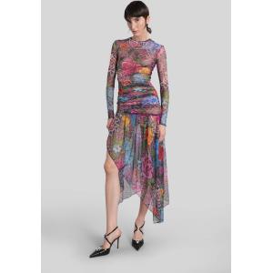 Abito lungo in Poliestere Multicolor