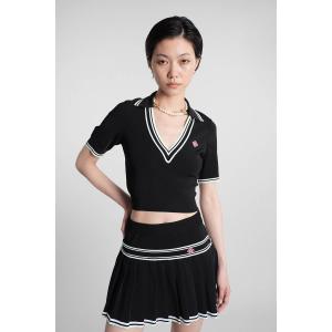 Polo  in viscosa Nera