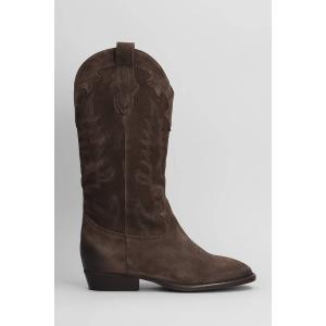 Stivali texani Guatemala in Camoscio Marrone