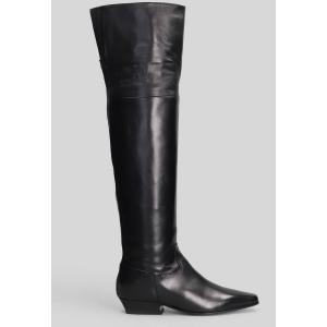 Stivali tacco basso  in Pelle Nera