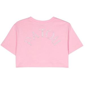 T-shirt Cropped In Cotone Con Logo Patou Nude e Neutro Taglia XS Patou  Taglia XS