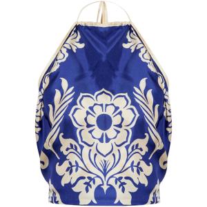 Top in seta con stampa floreale