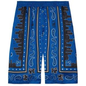 Pantaloncini Con Stampa Paisley Off-white Blu Taglia 46 Off-white Taglia 46
