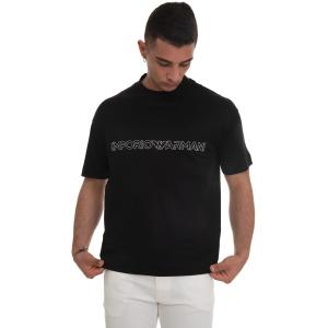 Emporio Armani T-shirt girocollo Nero Lyocell Uomo