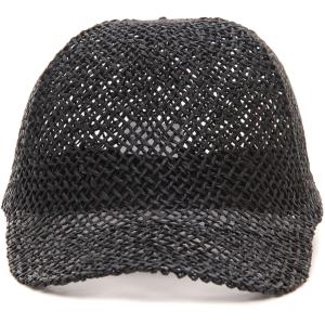 Seventy Berretto in paglia con visiera Nero Carta tessile Donna