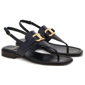 Sandali Infradito Gancini In Pelle Ferragamo Nero Taglia 5 Ferragamo  Taglia 5