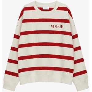 Felpa VOGUE a righe rosse con logo ricamato