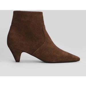 tronchetti tacco basso in Camoscio Marrone