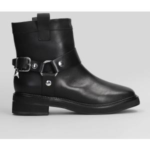 tronchetti tacco basso  in Pelle Nera