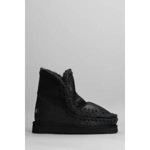 tronchetti tacco basso Eskimo 18 in Pelle Nera