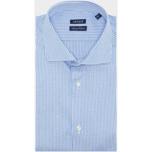 Camicia a quadretti collo francese in puro cotone