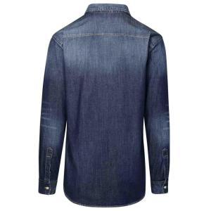 Camicia Blu In Misto Cotone Dsquared2 Blu Taglia 52 Dsquared2  Taglia 52