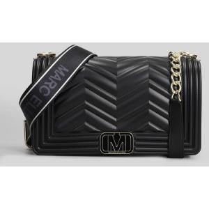 Borsa a spalla Flat Wave M in Gomma Nera