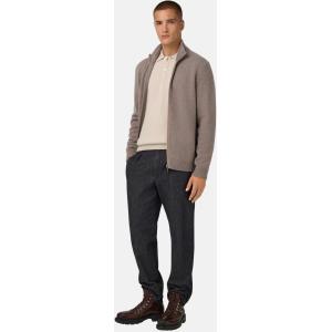 Boggi, Maglia Full Zip In Cashmere, Uomo, Taupe, Taglia: M