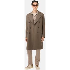 Boggi, Cappotto Doppio Petto In Lana, Uomo, Taupe, Taglia: 46