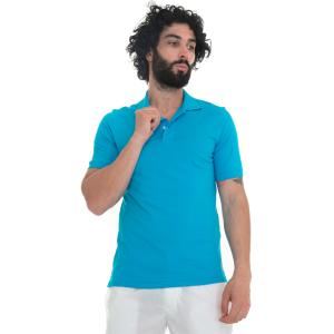Gallo Polo mezza manica Turchese Cotone Uomo