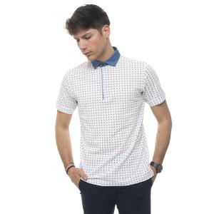 Andrea Fenzi Polo manica corta Bianco/rosso Cotone Uomo