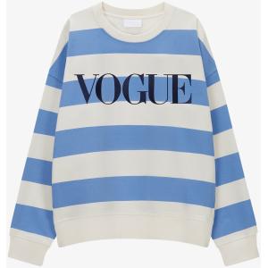 Felpa VOGUE a righe azzurre con logo ricamato