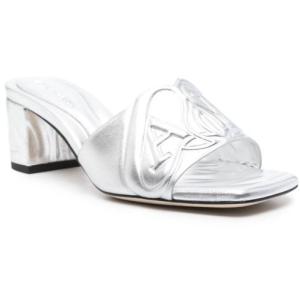 Sandali Con Tacco In Pelle Metallizzata Alexander Mcqueen Metallico Taglia 36 Alexander Mcqueen Taglia 36