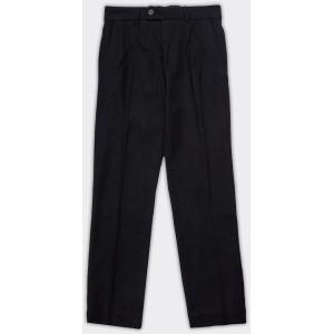 Selected Homme Pantalone Straight Terry Wool Blend Nero