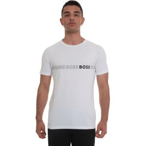 BOSS T-shirt girocollo Bianco Cotone Uomo