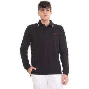 Peuterey Polo manica lunga MEDINILLASTRML Nero Cotone Uomo