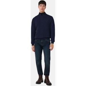 Boggi, Maglia Lupetto In Misto Cashmere, Uomo, Navy, Taglia: L