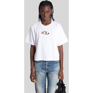 T-Shirt T-buxt-crop in Cotone Bianco