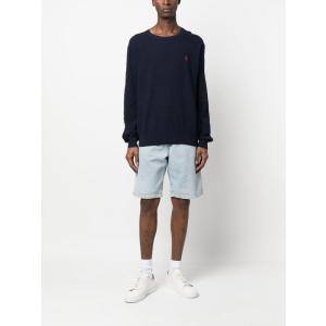 Maglia In Maglia Con Logo Ricamato Polo Ralph Lauren Blu Taglia S Polo Ralph Lauren Taglia S