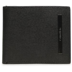 33-Portafoglio grande da uomo Modern Metal Bifold 6Cc W/Coin K50K510586 Nero